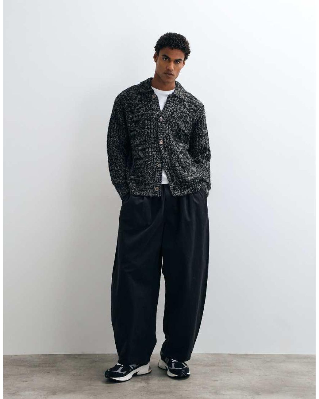 Obey Black Issar Button Up Cardigan for men