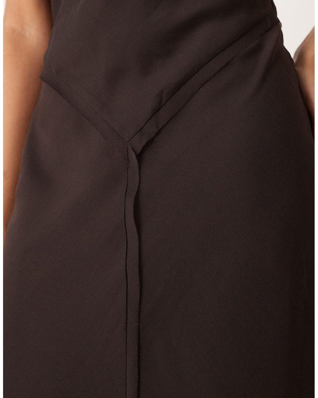 ASOS Natural Cap Sleeve Midi Dress With Drop Waist