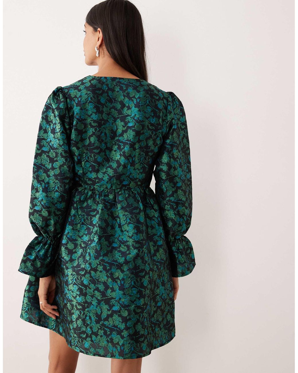 green emerald velvet dress Arabesque Floral Green Maxi Dress  FARM Rio