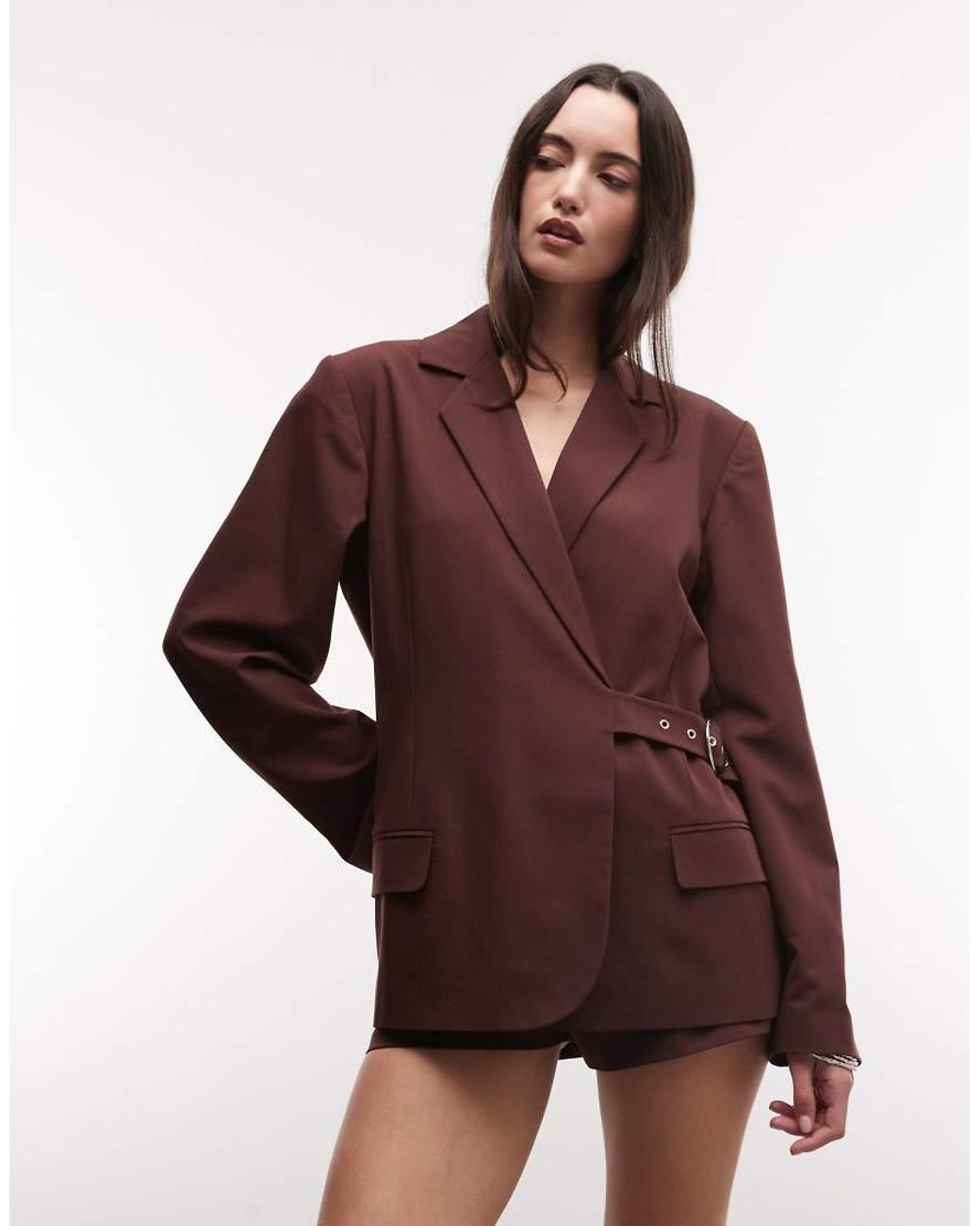 Collusion Purple Oversized Buckle Blazer