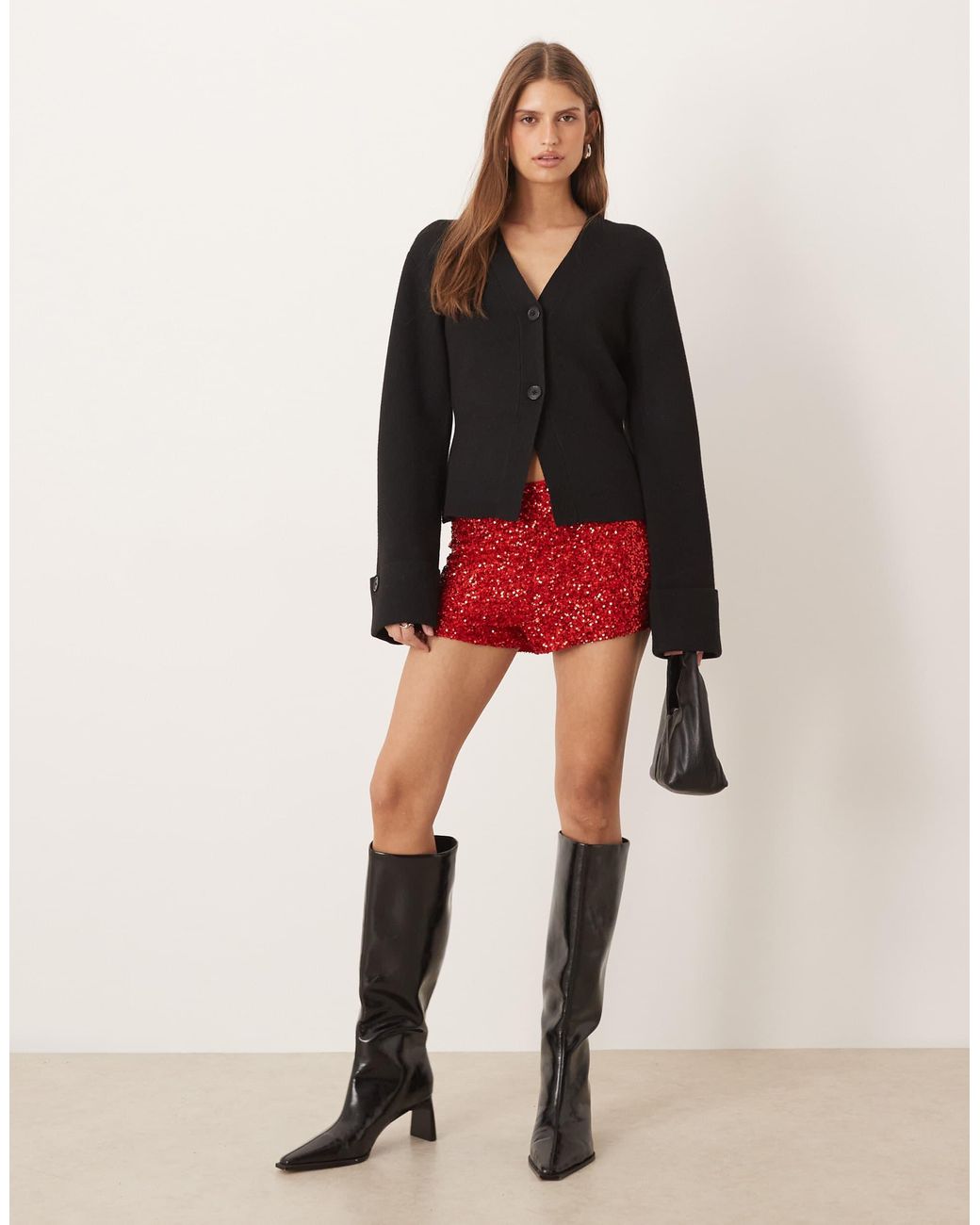 Never Fully Dressed Red Sequin Hotpant