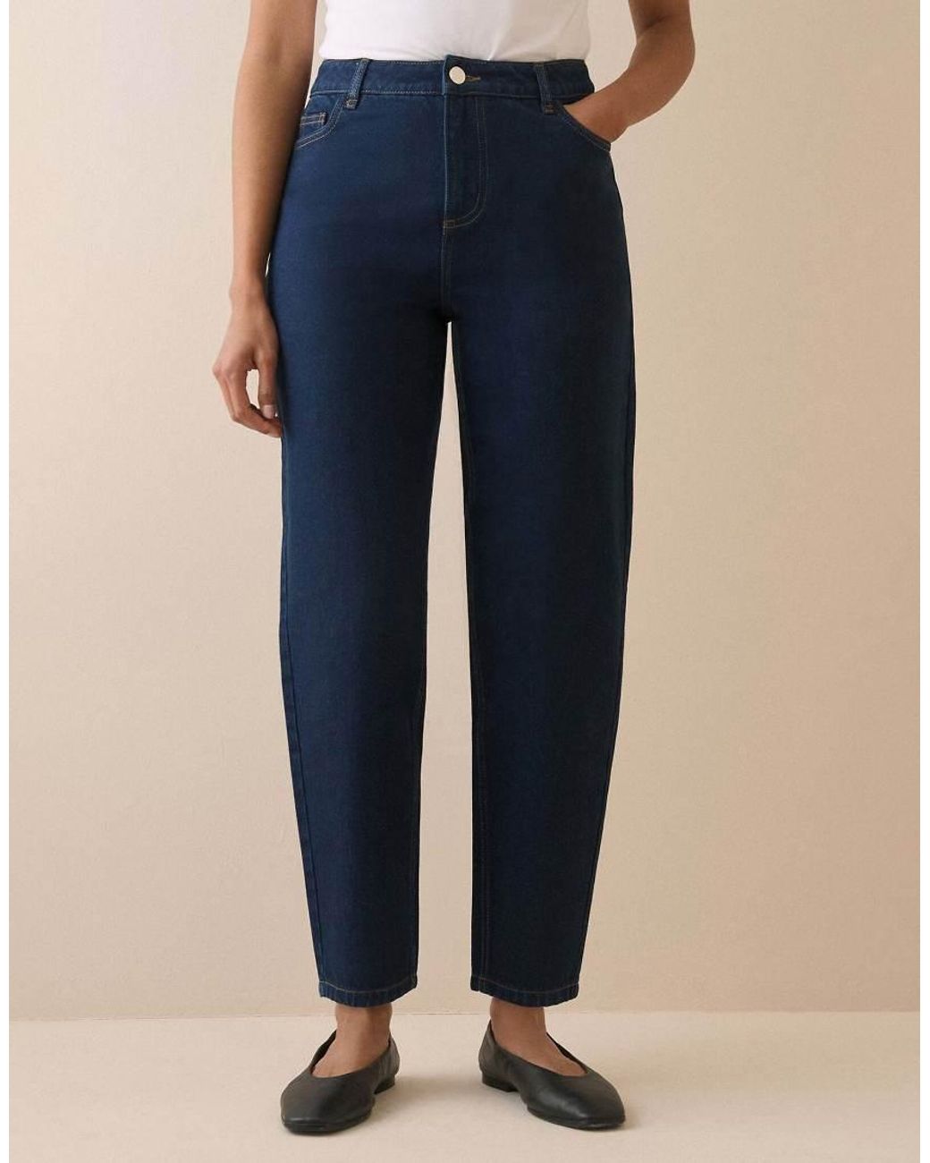 Nobody's Child Blue Denim Putney Barrel Leg Jeans