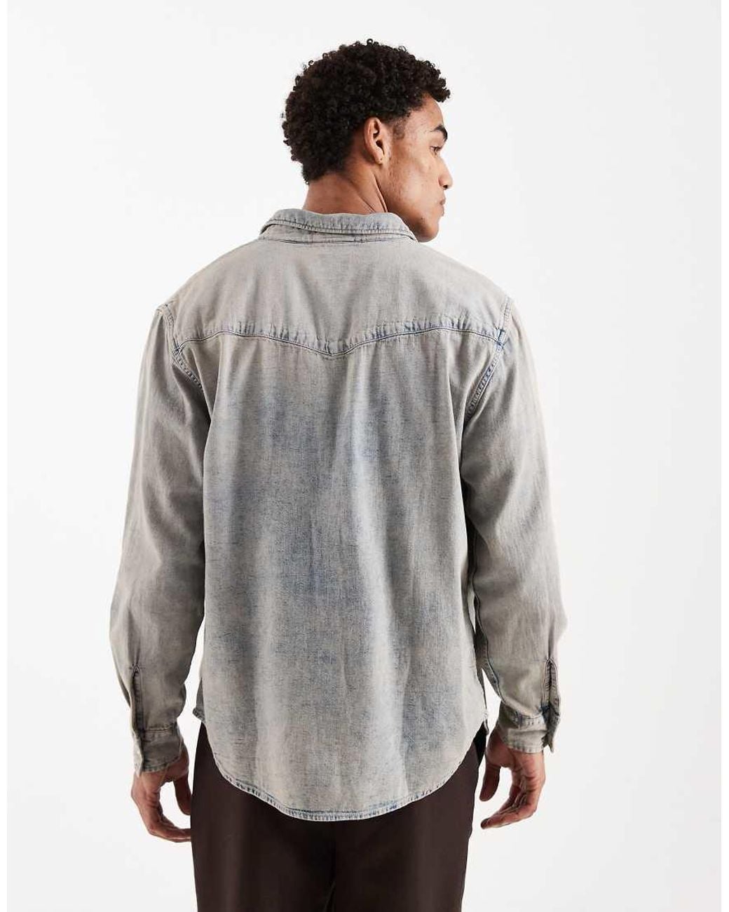 Levi's Gray Relaxed Denim Western Shirt for men