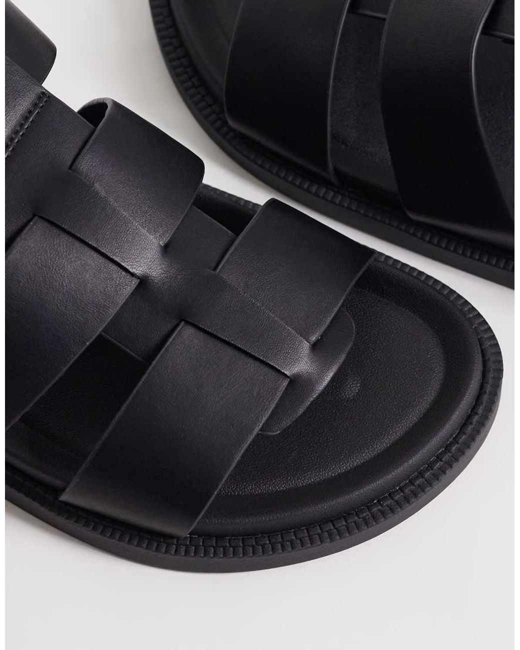 ASOS Black Classic Strap Sandals for men