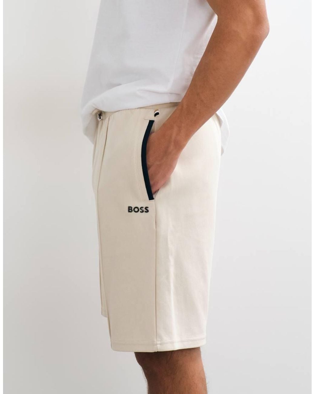 Boss White Sense Co-Ord Shorts for men
