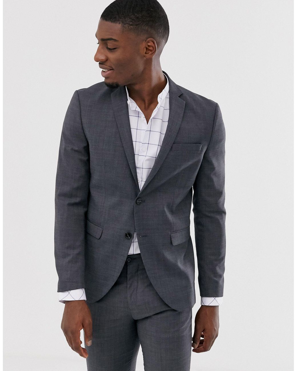 Jack & Jones Premium Super Slim Fit Stretch Suit Jacket in Gray for Men |  Lyst