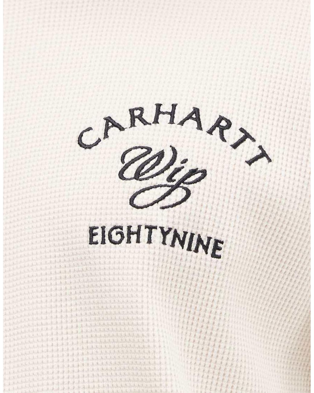 Carhartt White Eightynine Long Sleeve Waffle T-Shirt for men