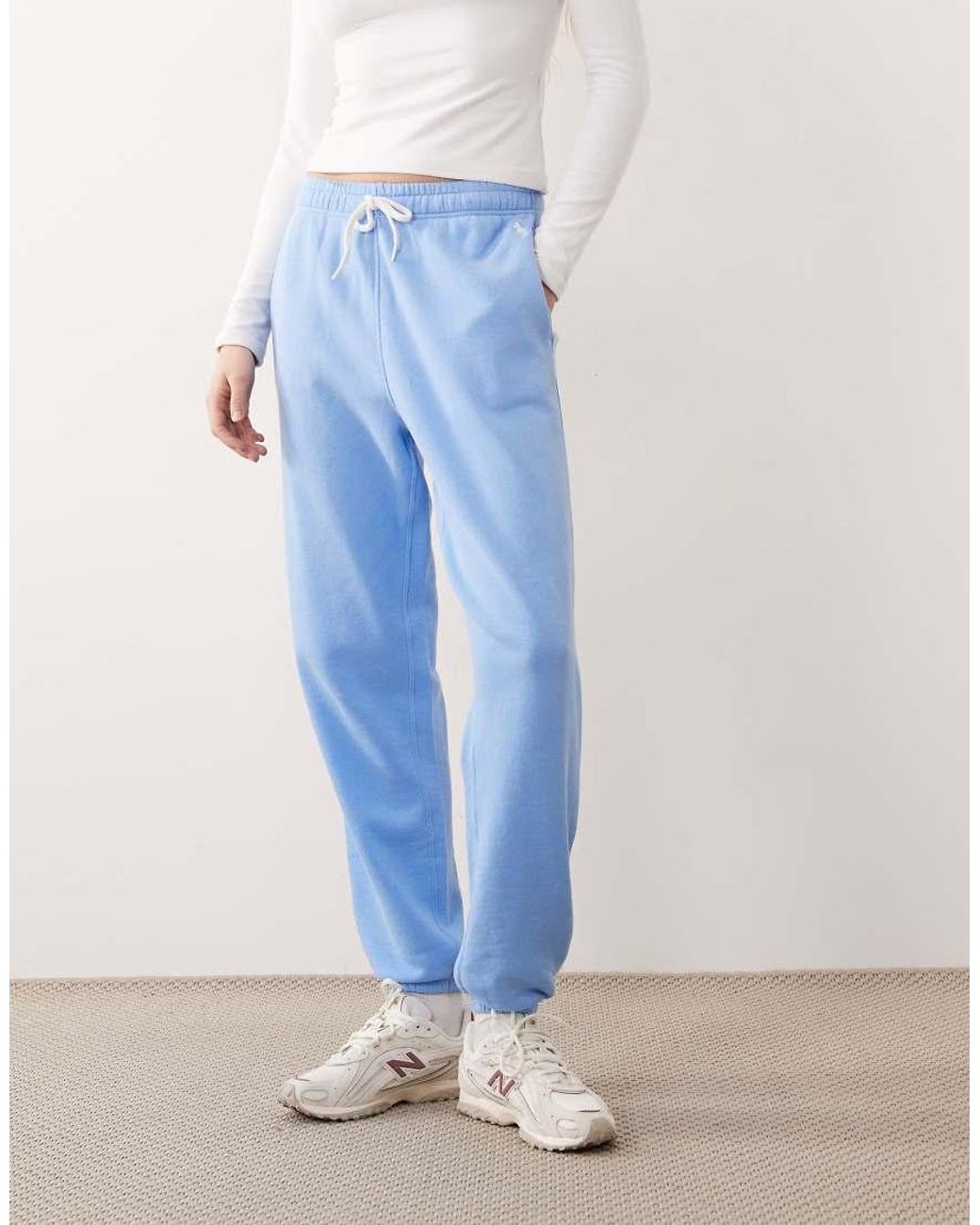 Polo Ralph Lauren Blue Icon Logo Lightweight Fleece Drawstring Sweatpant