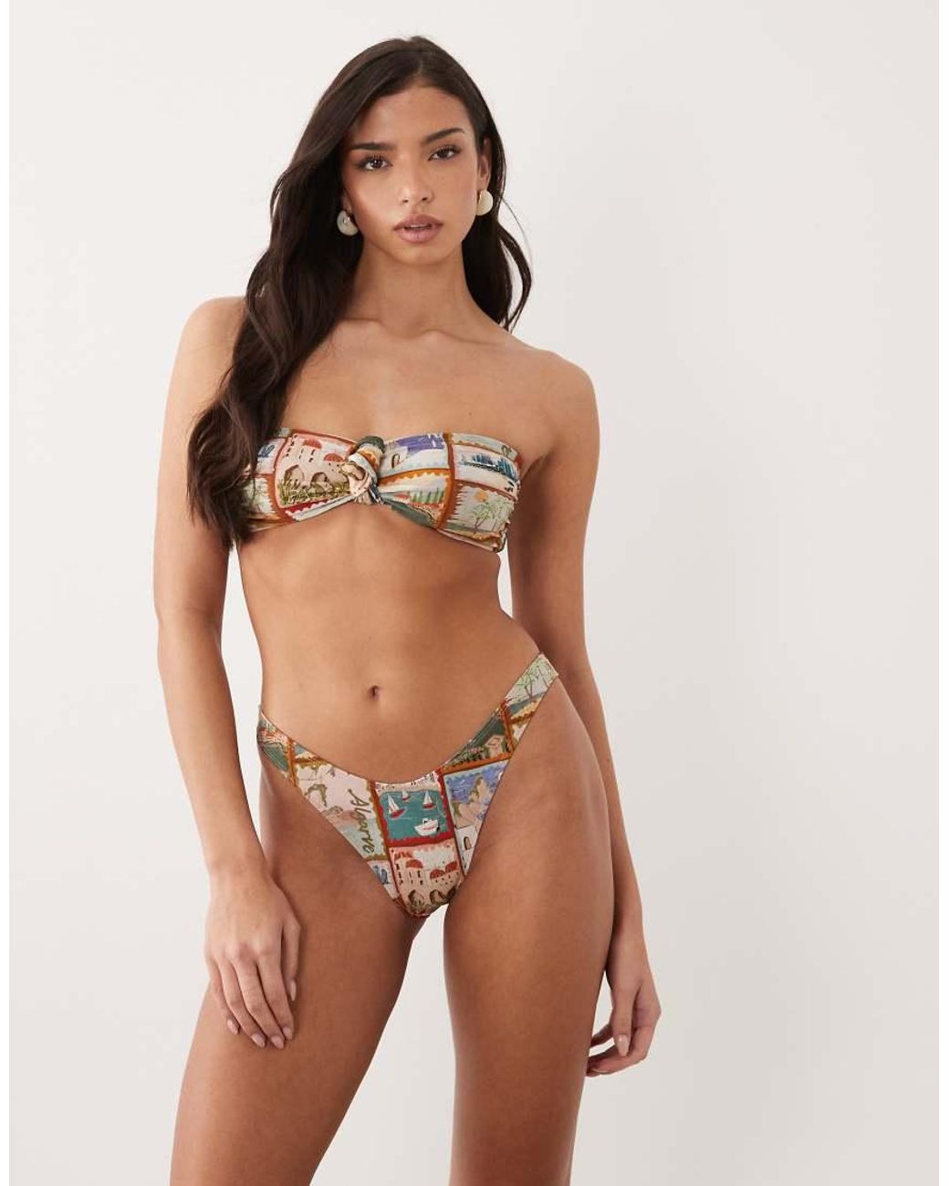 ASOS Multicolor Posey High Leg Ibiza Bikini Bottom