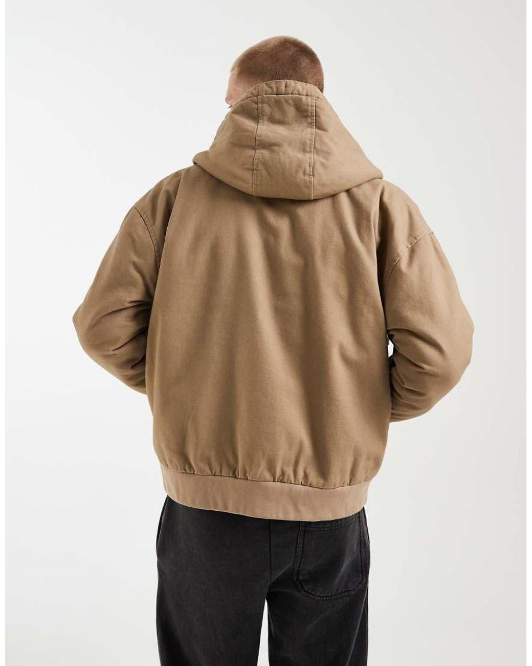 Redefined Rebel Natural Boxy Oversized Borg Lined Jacket for men