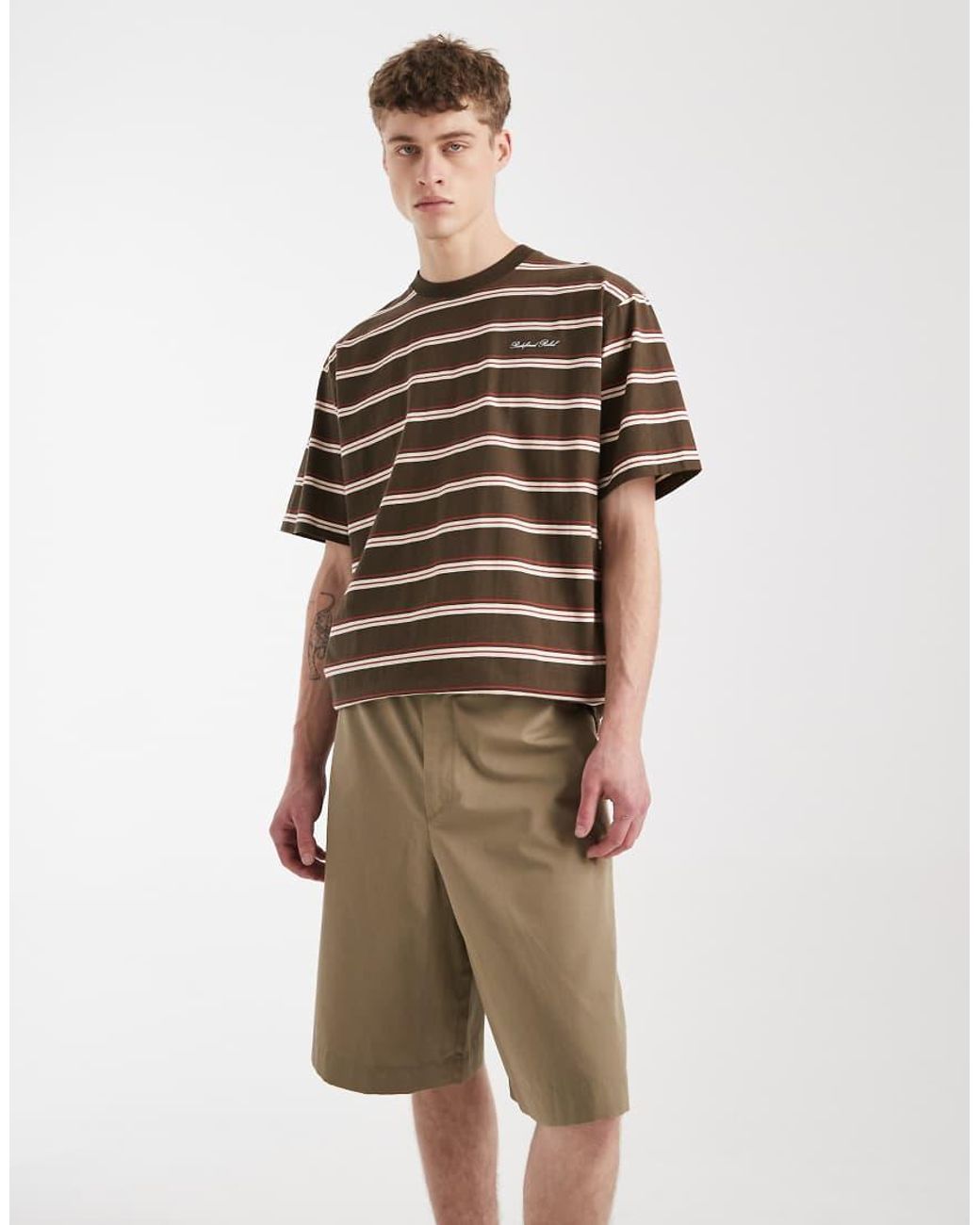 Redefined Rebel Natural Damian baggy Shorts for men