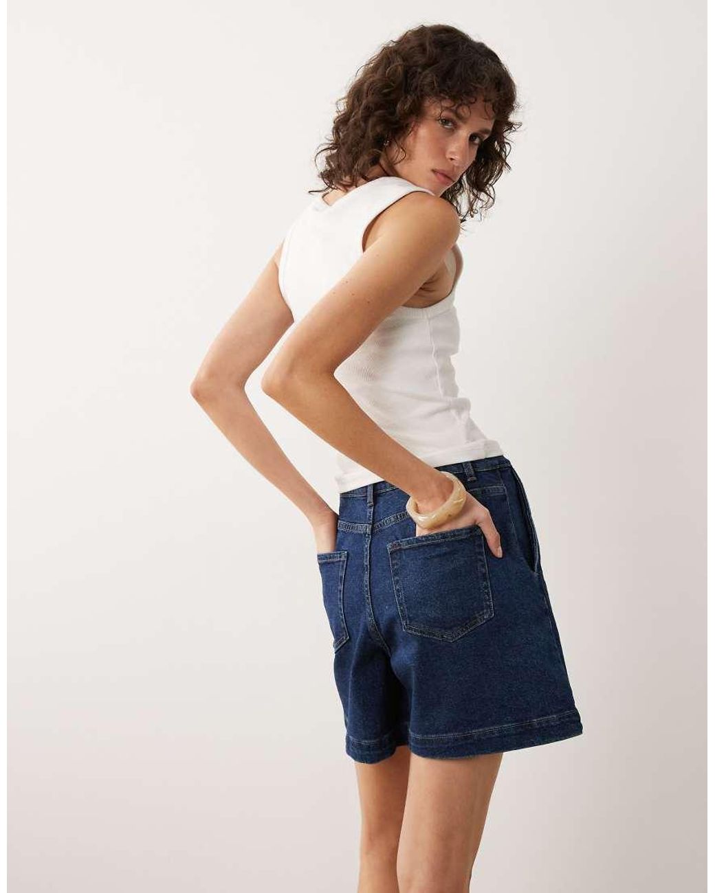 Jdy Blue High Waist baggy Denim Short