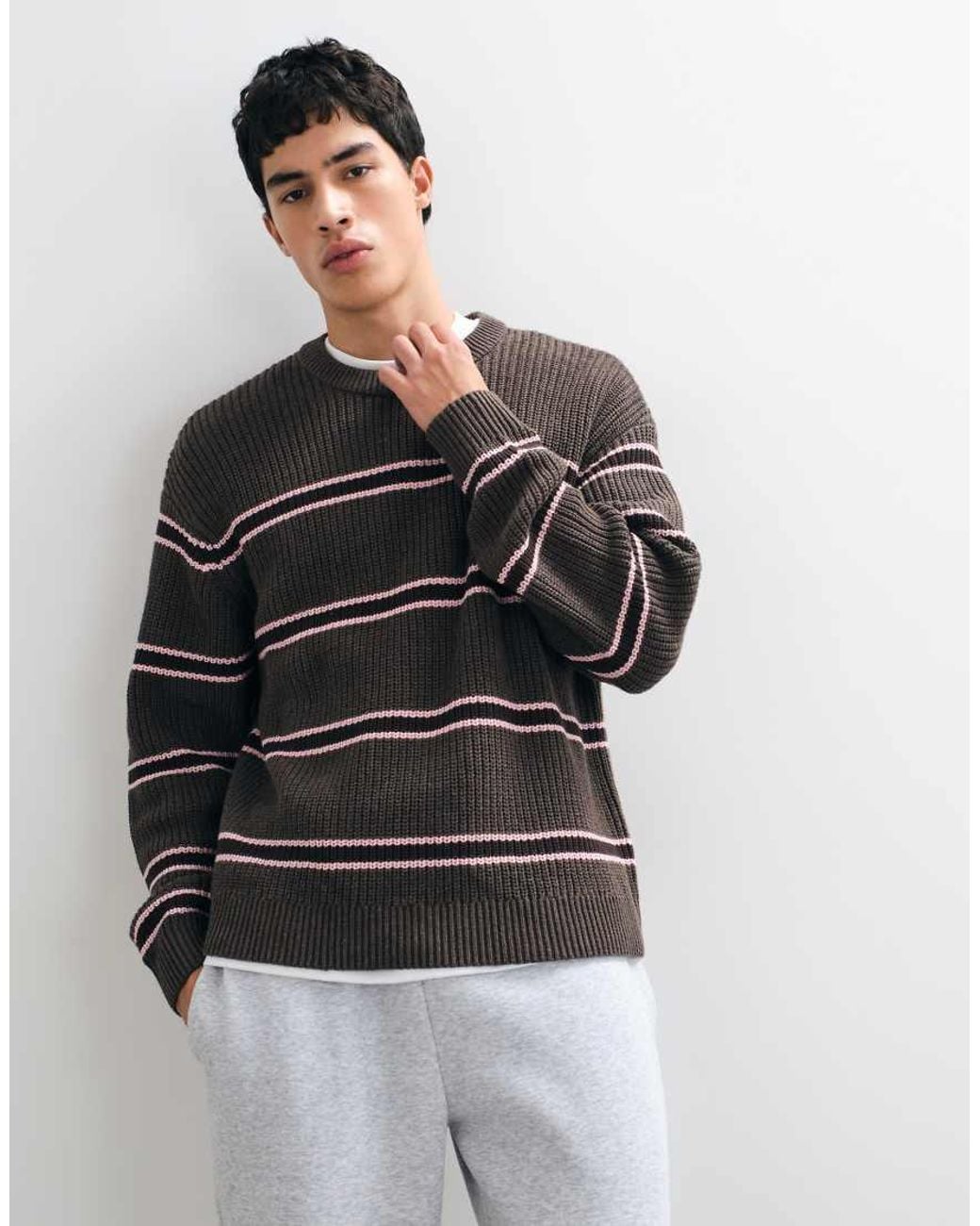 Abercrombie & Fitch Black Cotton Crew Neck Jumper for men