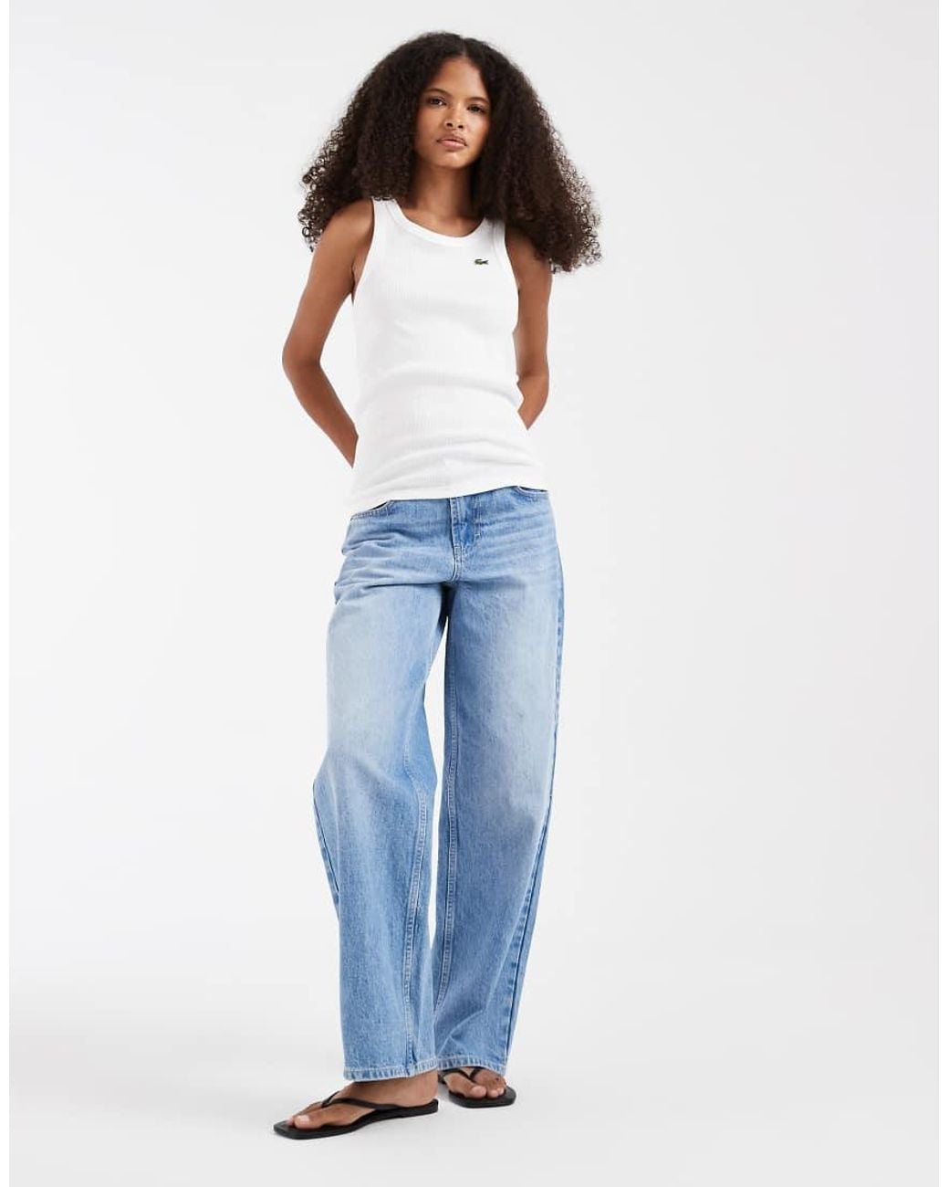 Lacoste Geribbeld Hemdje in het White
