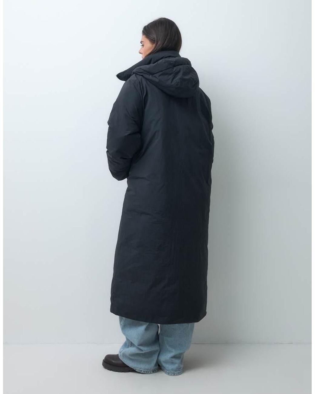 ASOS Blue Hooded Longline Puffer Jacket
