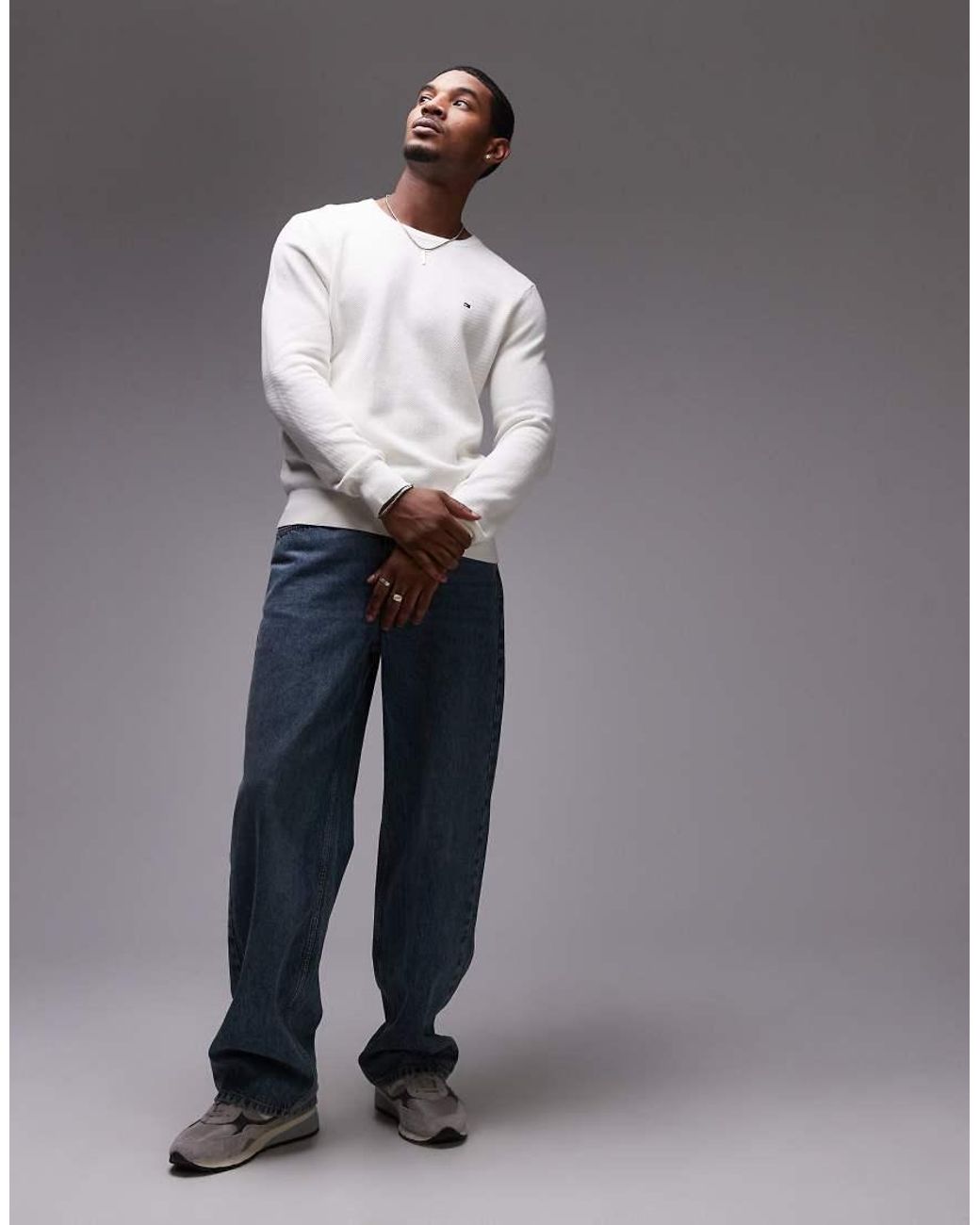 Tommy Hilfiger Gray Essential Crew Neck Jumper for men