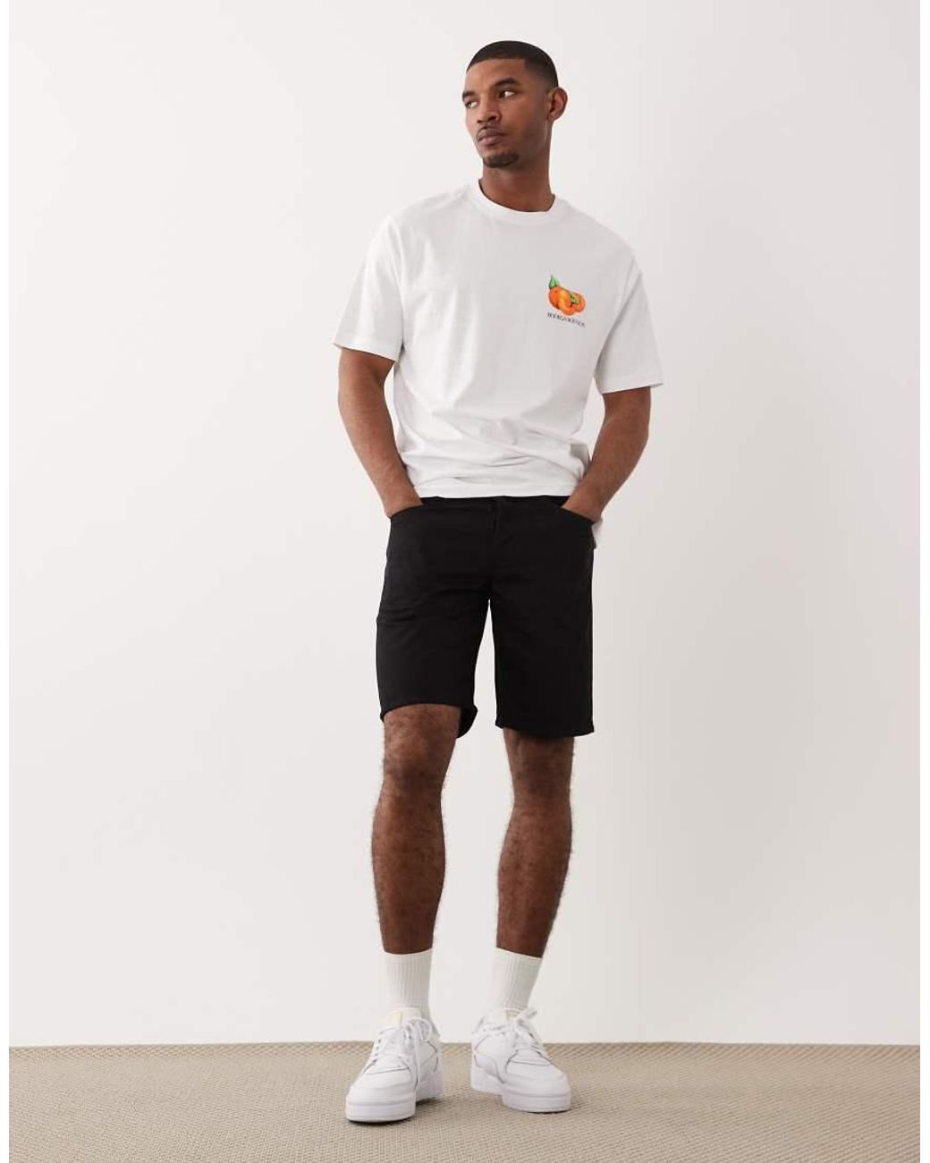 Only & Sons Natural Edge Straight Fit Denim Shorts for men