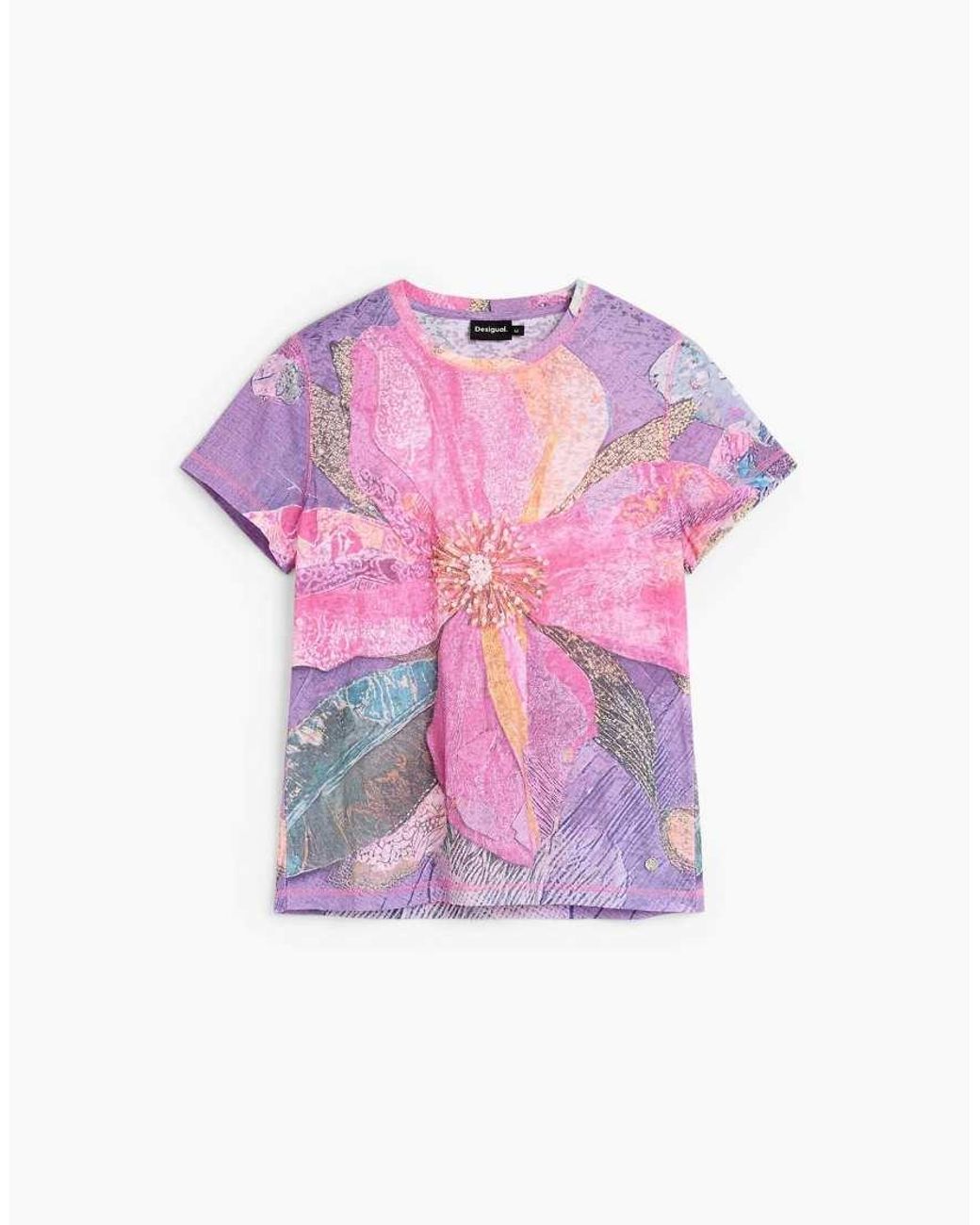 Desigual White Floral Printed T-Shirt