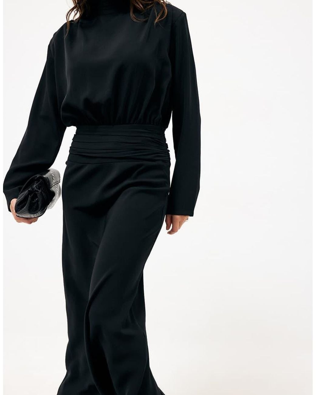 NA-KD Blue Open Back Long Sleeve Maxi Dress