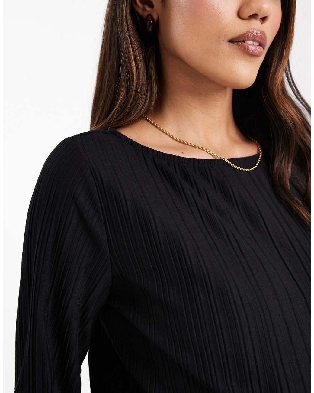 Mama.licious Black Mamalicious Maternity Long Sleeve Plisse Top Co-ord