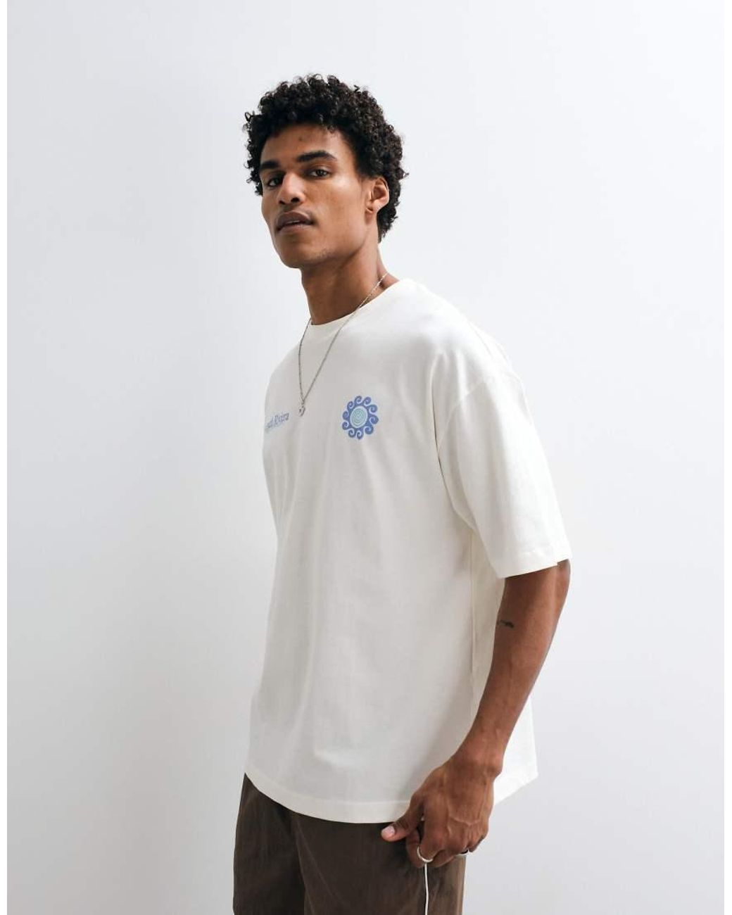 ASOS White Oversized T-shirt With Floral Print for men