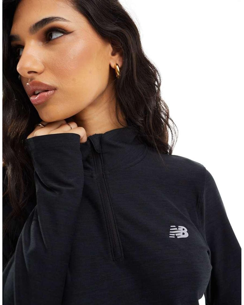 New Balance Black Performance 1/2 Zip Top