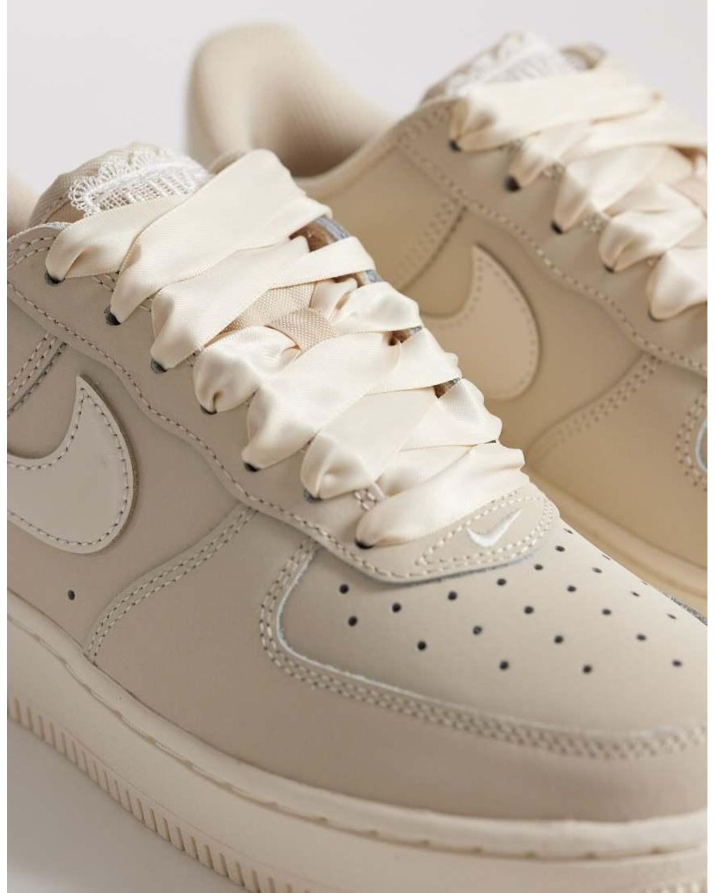 Nike Natural Air Force Retro Trainers With Ribbon Lace