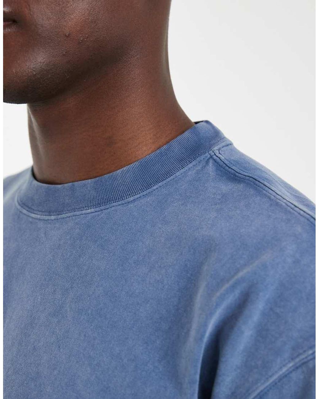 Hollister Blue Heavyweight Boxy T-shirt for men