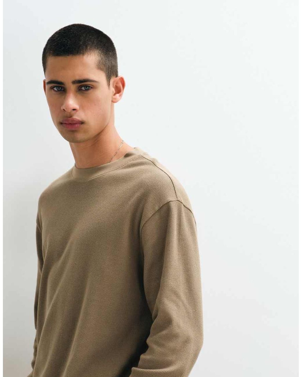 ASOS Natural Relaxed Long Sleeve T-shirt for men