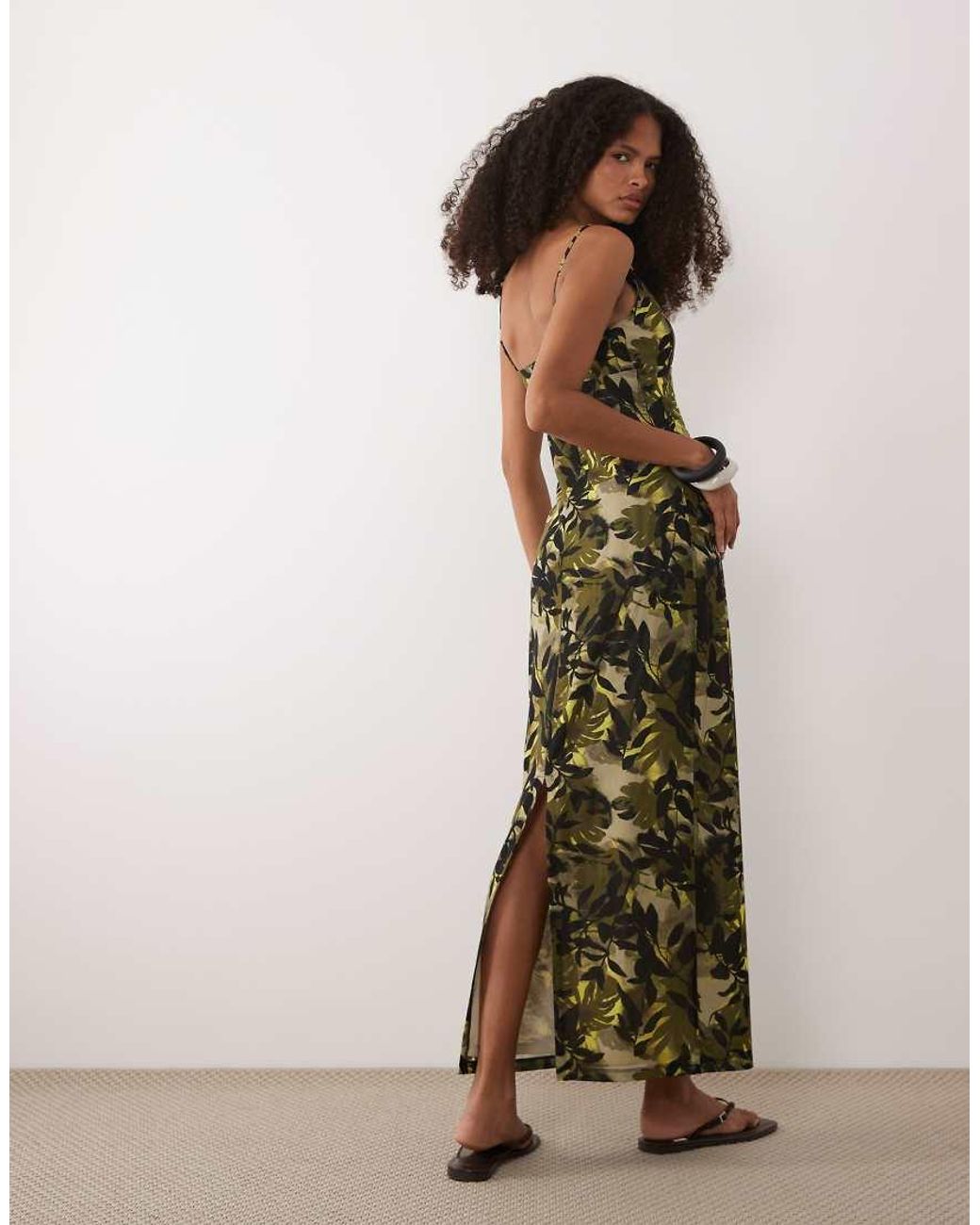 ARMANI EXCHANGE Natural Printed Maxi Dress