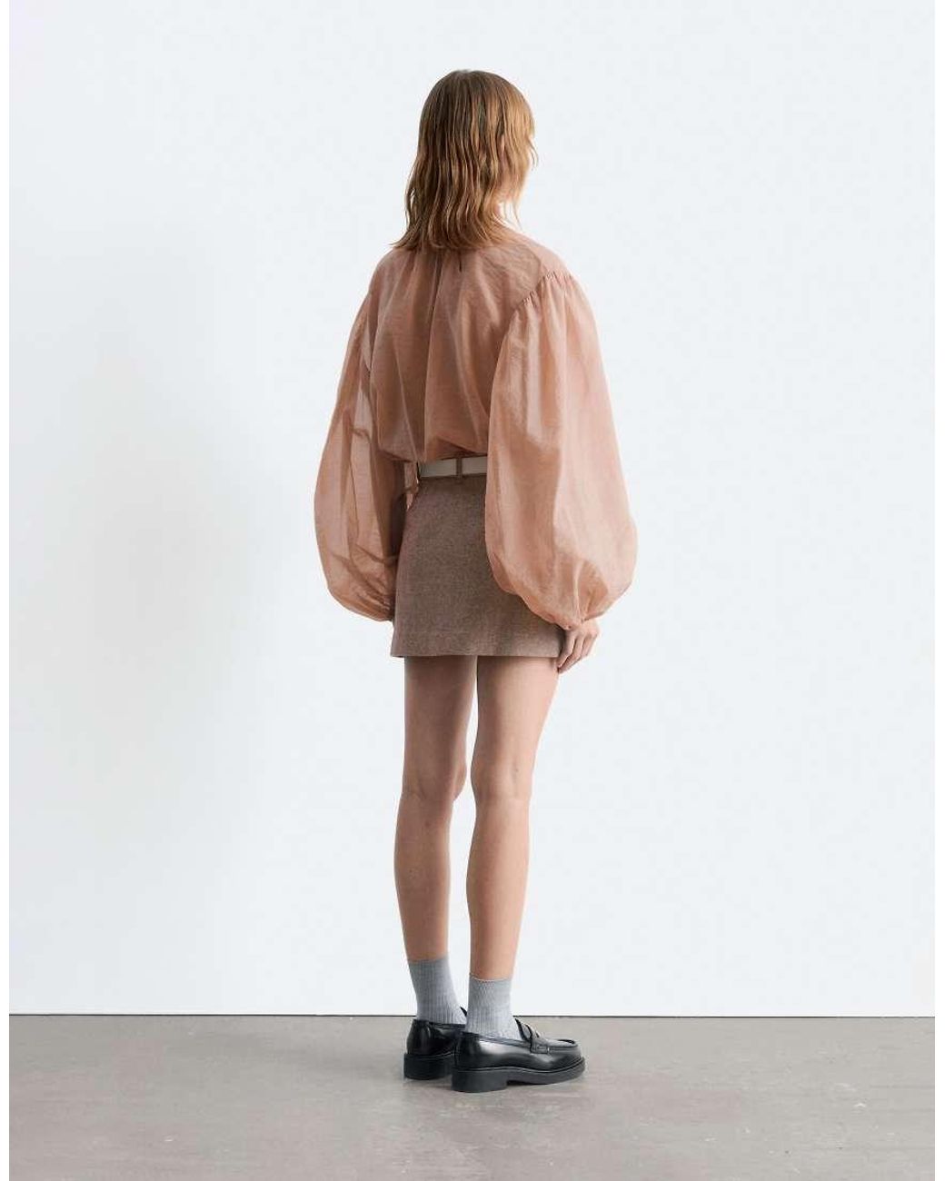 & Other Stories Brown Wool Mini Skirt