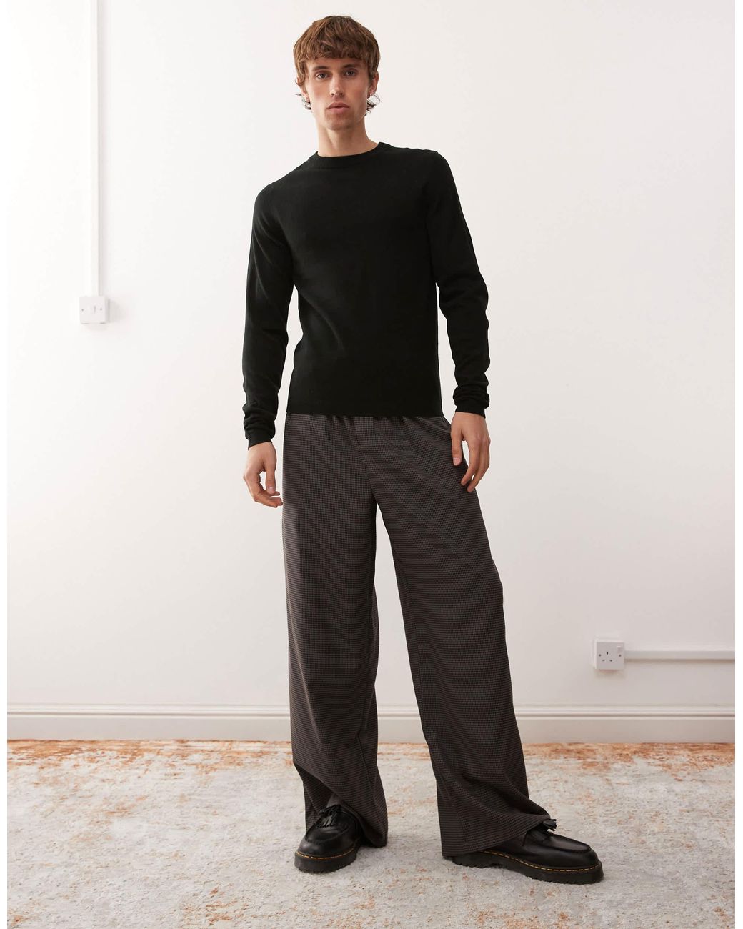 Collusion Black Slim Knitted Jumper Sweater for men