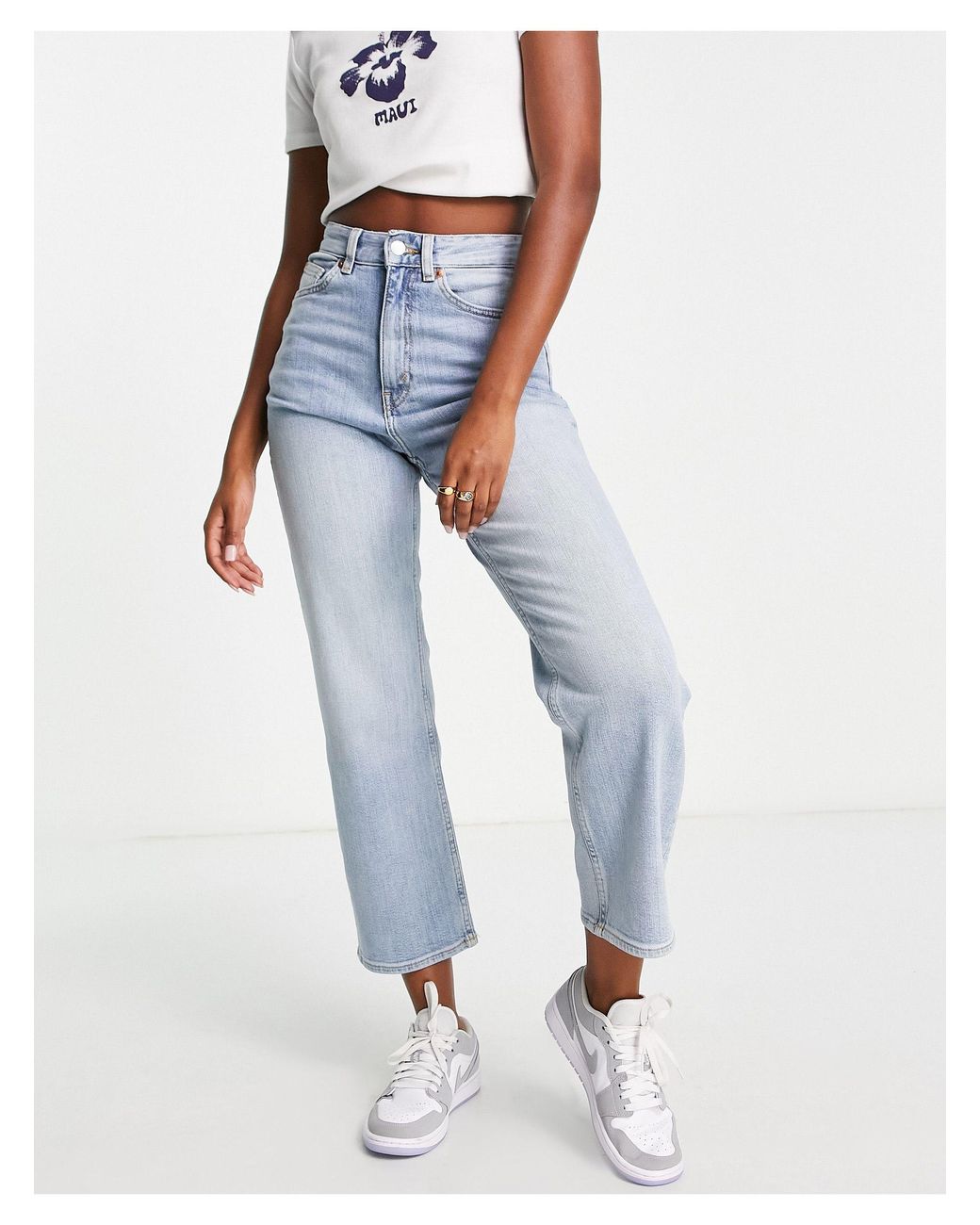 Monki Zami Cotton Straight Leg Jeans in 