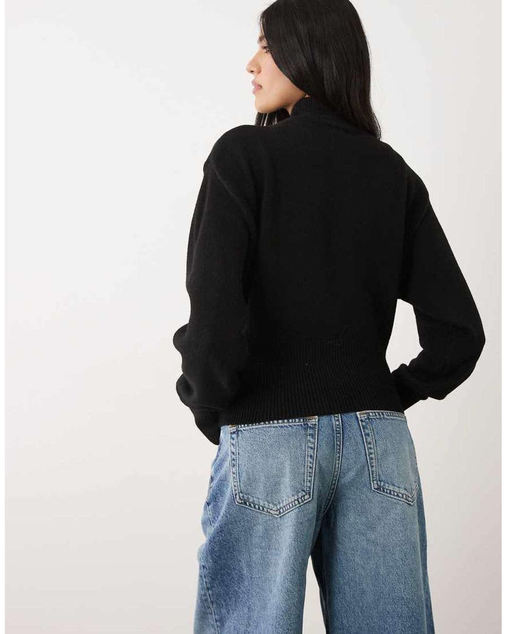 Cotton On Black Lotus Cinched Zip Knit