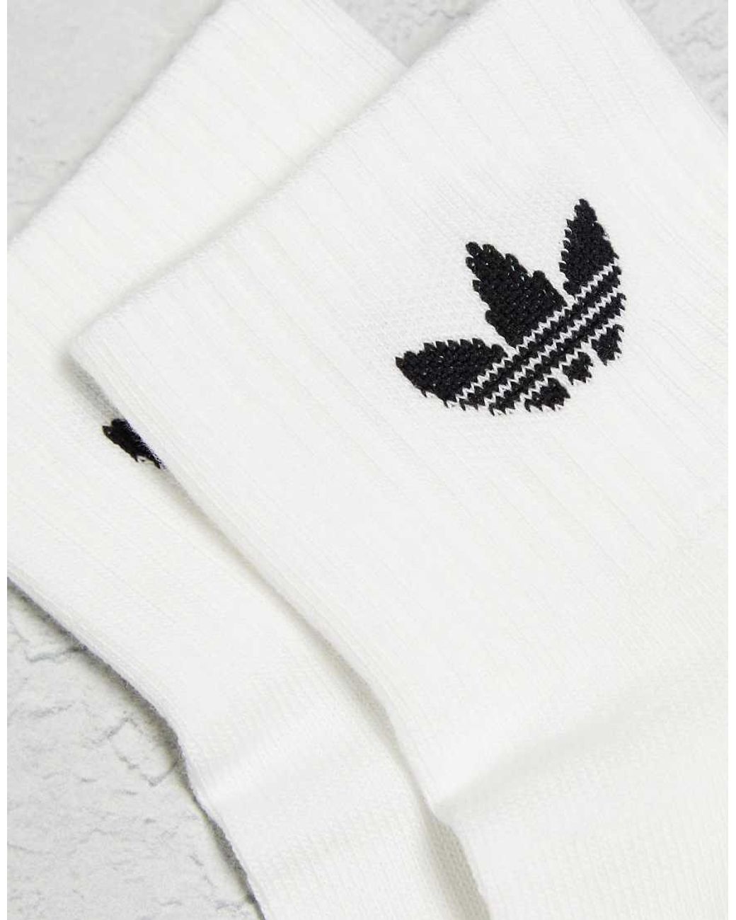 Adidas Originals White 6 Pack Trefoil Ankle Socks