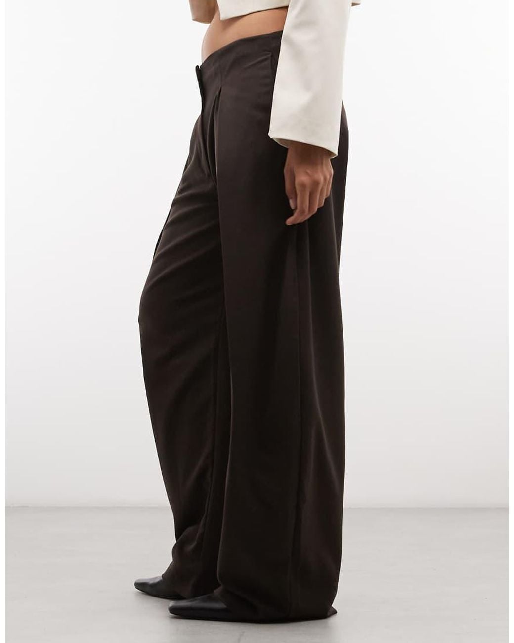 Monki Black Tailored Pleated Balloon Trousers
