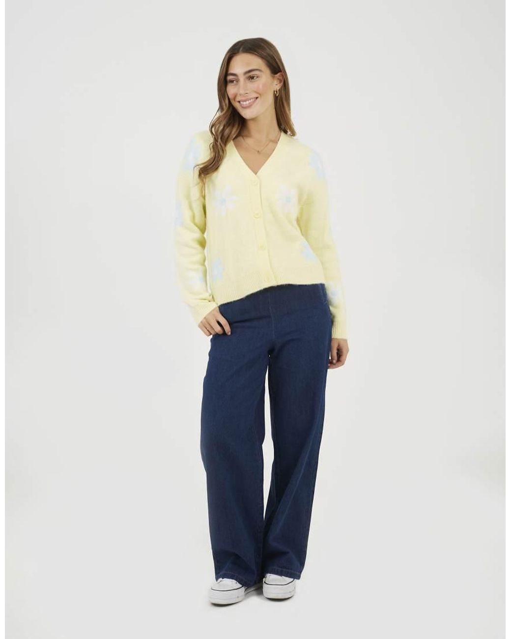 Brave Soul Blue Elasticated Waist Straight Leg Jean