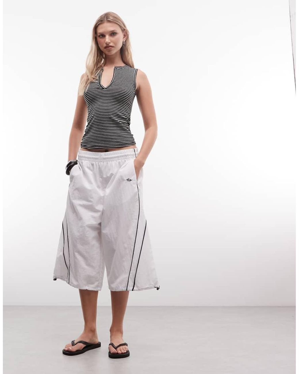 Weekday Gray Tank Top With V Neck Notch Detail
