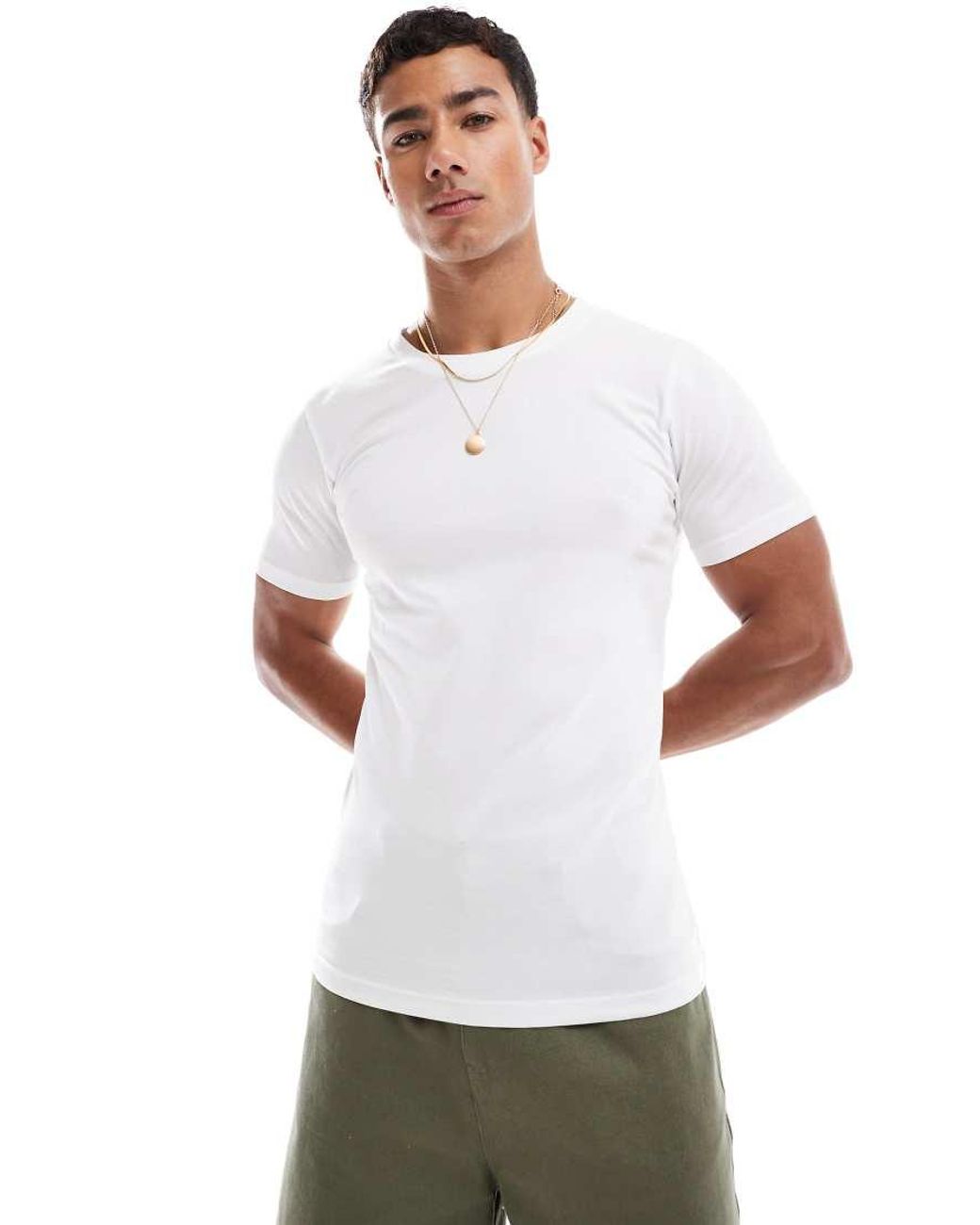Jack & Jones White Muscle Fit T-shirt for men