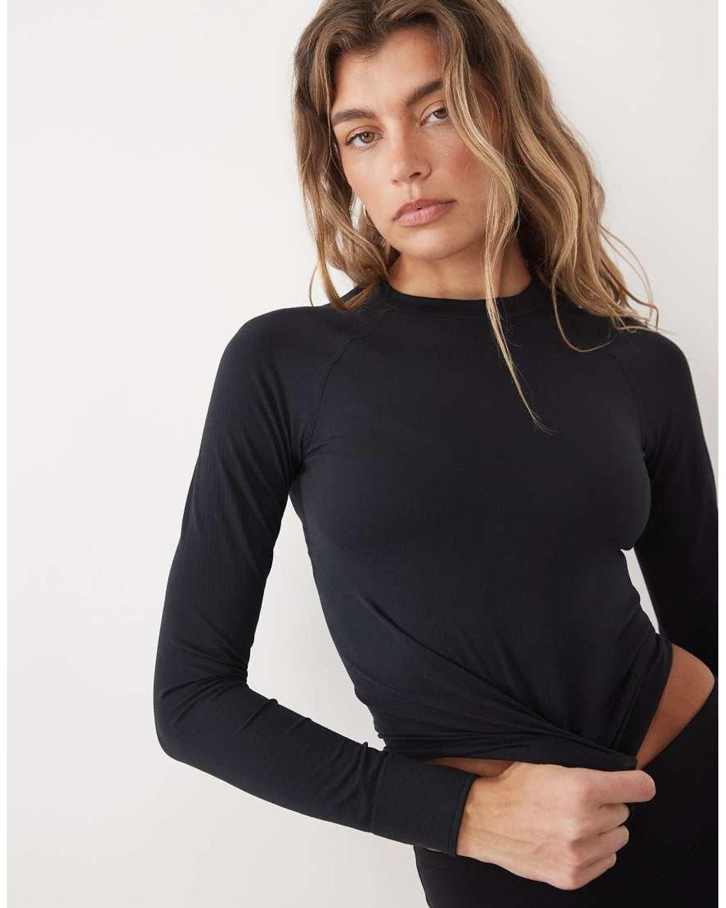 4505 Blue Lightweight Seamless Mesh Slim Fit Running Long Sleeve