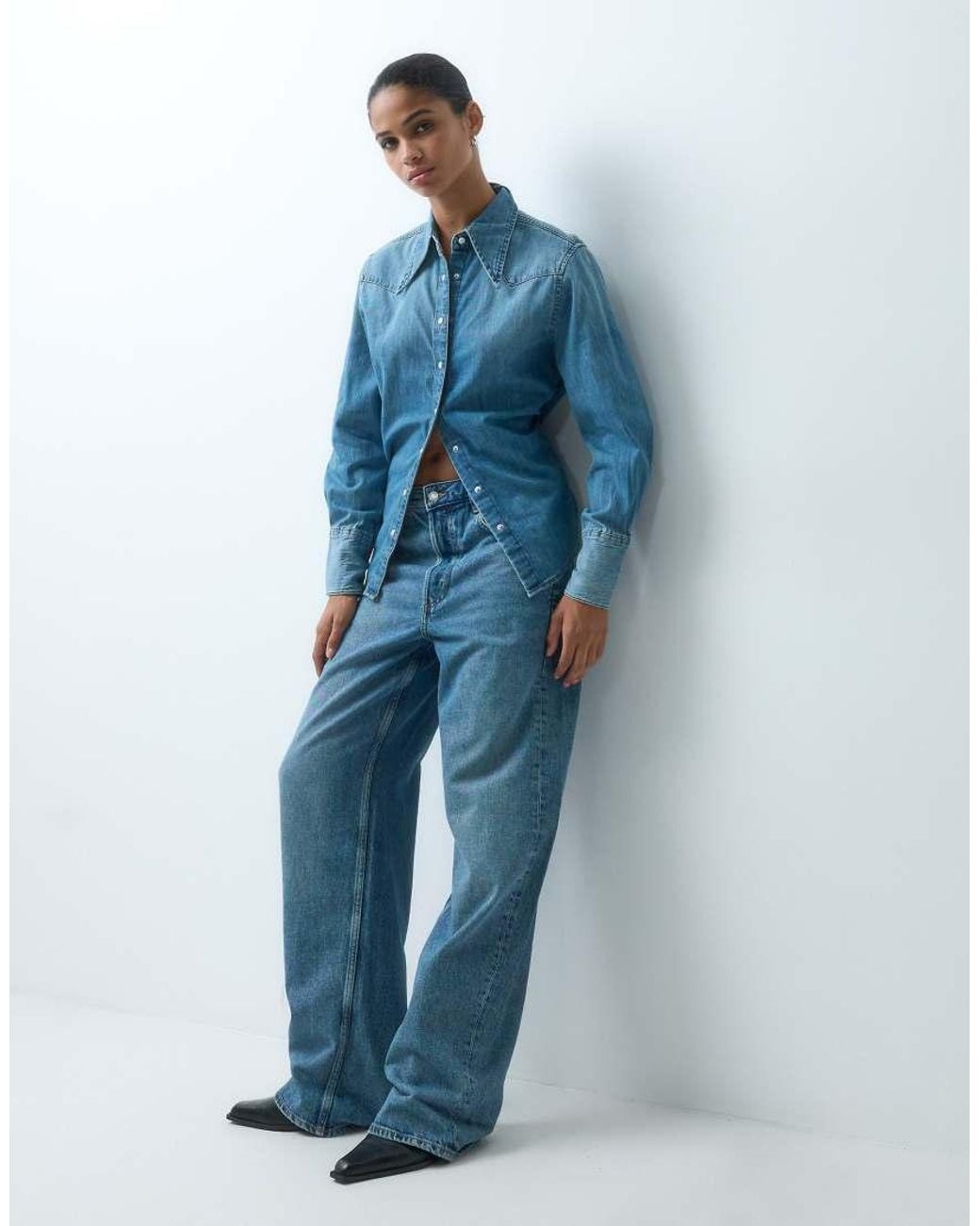 Wrangler Blue Drama Collar Shirt