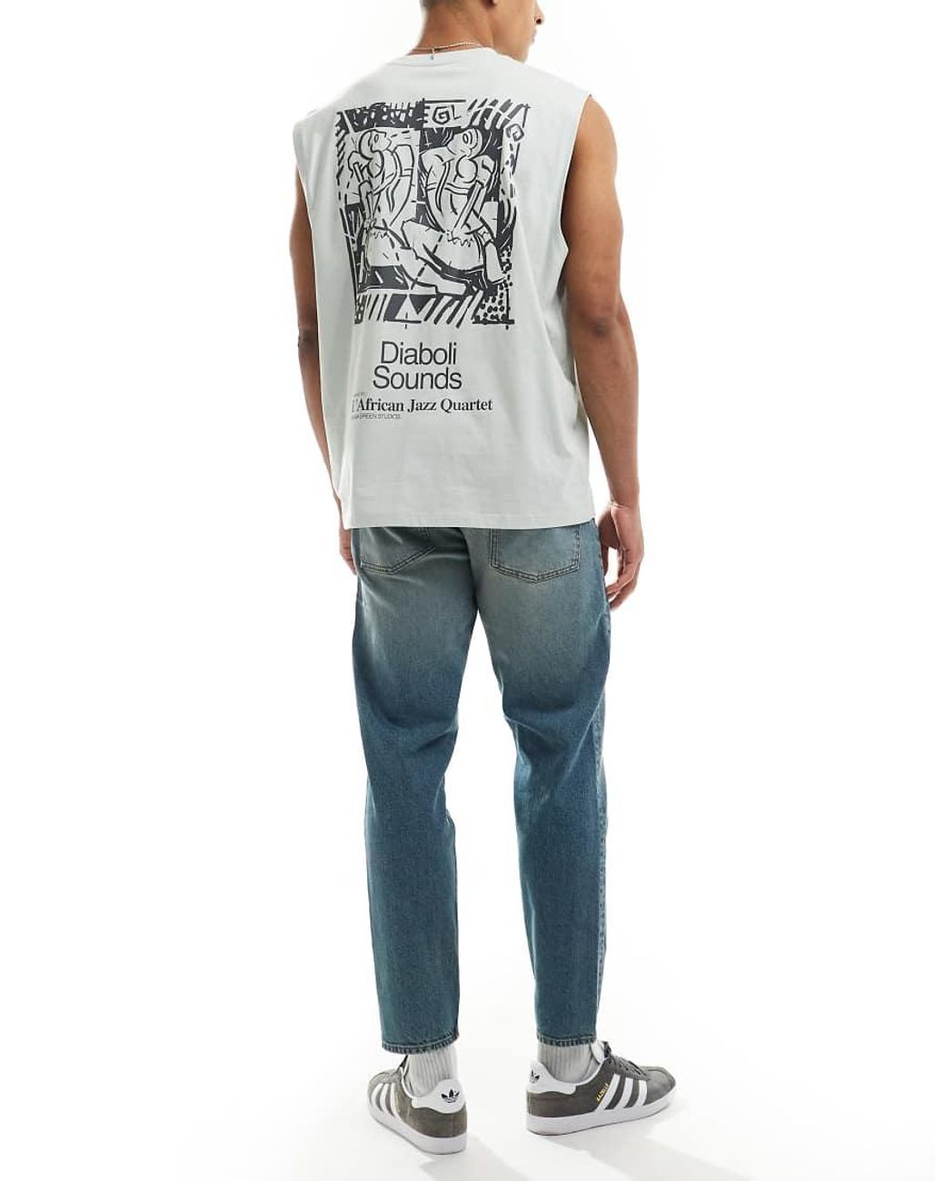ASOS Blue Tapered Fit Jeans With Tint for men