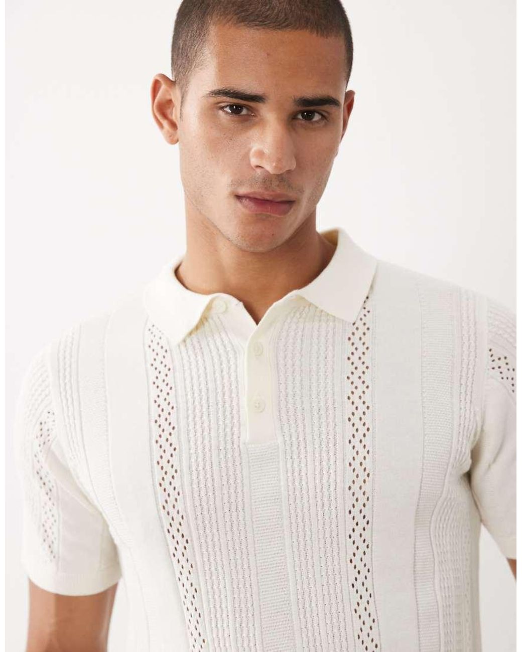 Polo A Maniche Corte di Threadbare in White da Uomo
