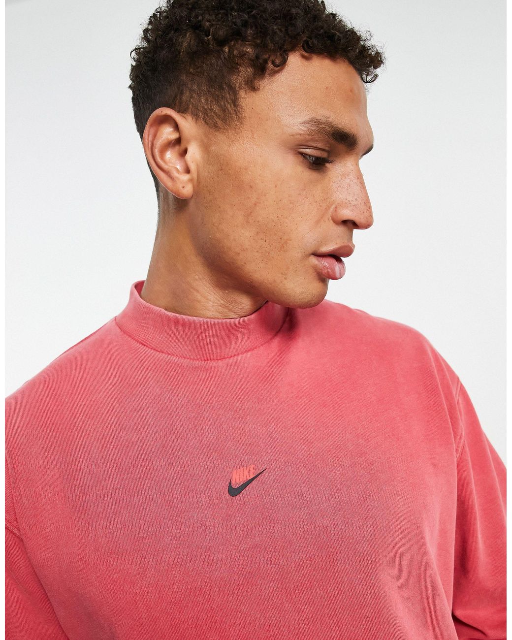 Nike Premium Essentials Washed Heavyweight Mock Neck Long Sleeve T-shirt  for Men | Lyst Australia