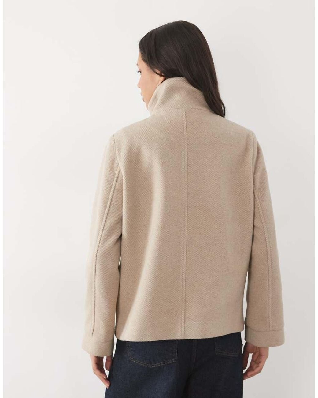 Vero Moda Natural Funnel Neck Short Coat