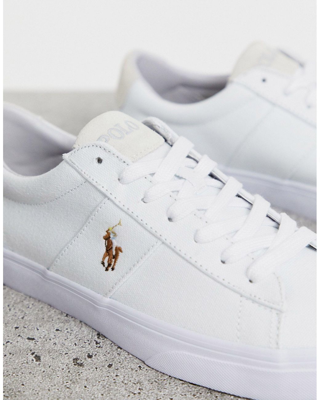 Sayer - Sneakers di tela bianche con logo multiPolo Ralph Lauren in Tela da  Uomo colore Bianco - 69% di sconto | Lyst
