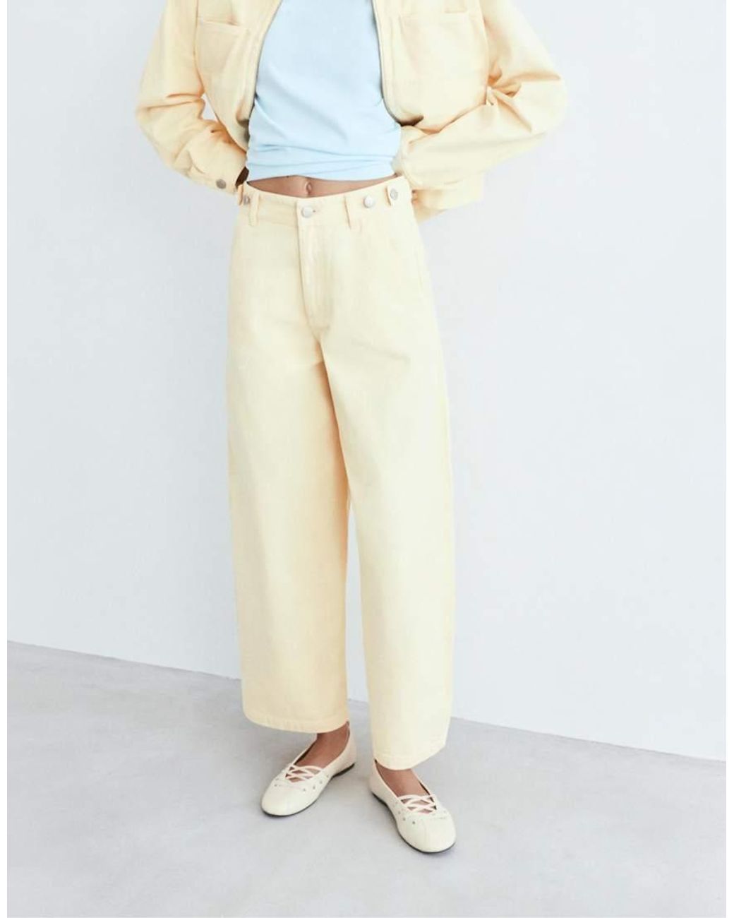 Pull&Bear White Adjustable Balloon Jeans