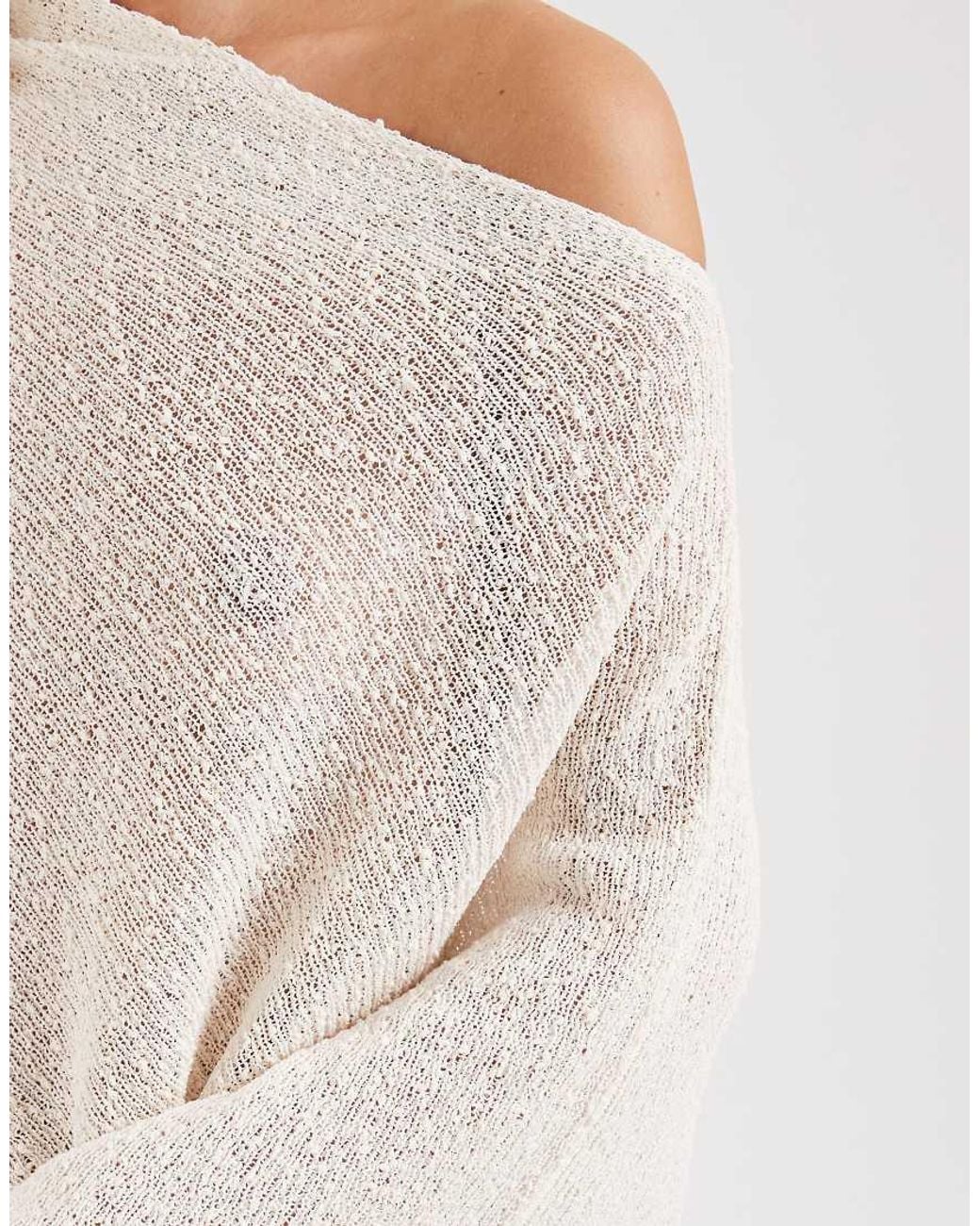 ASOS White Knitted Slub Cape