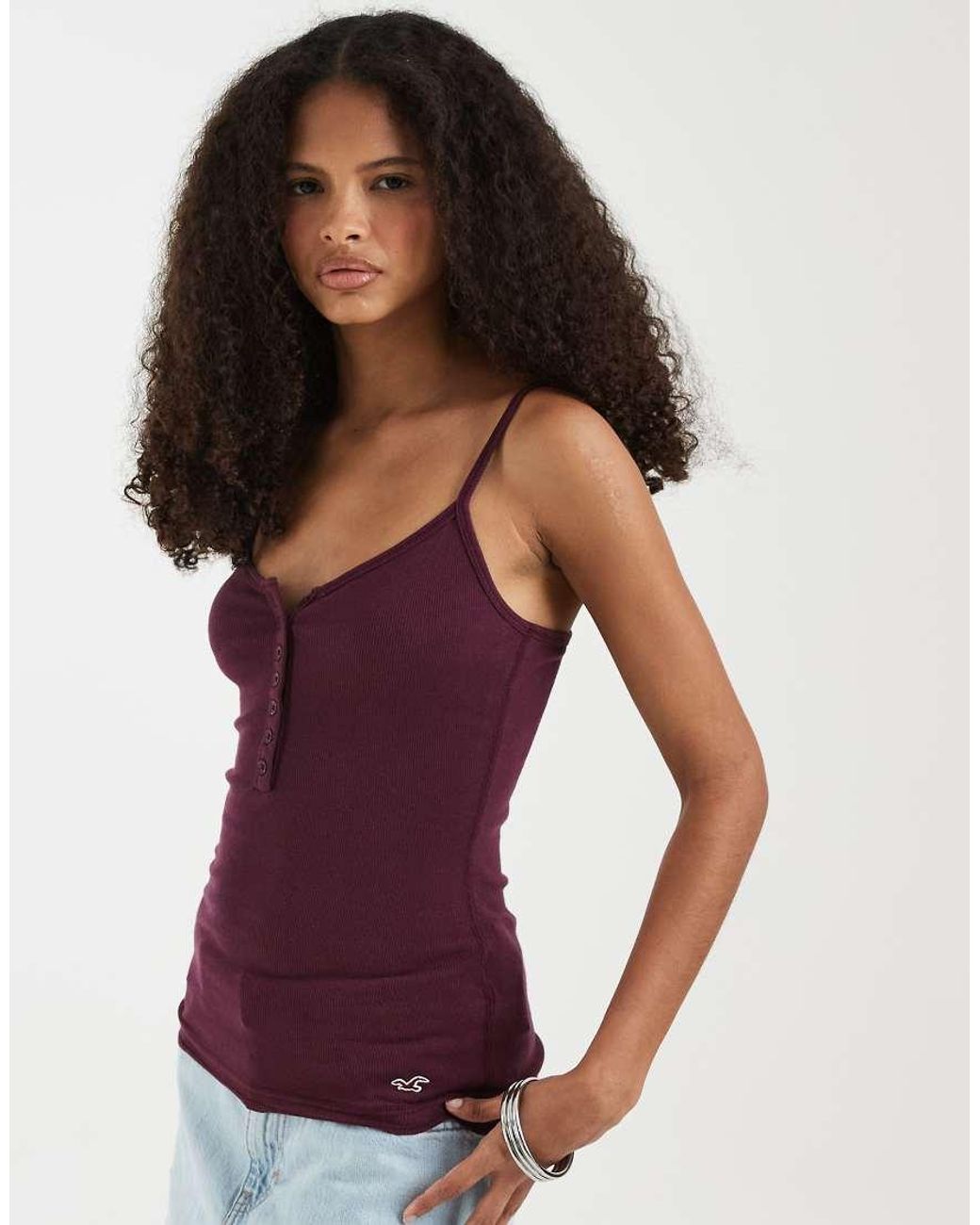 Hollister Red Henley Cami Top