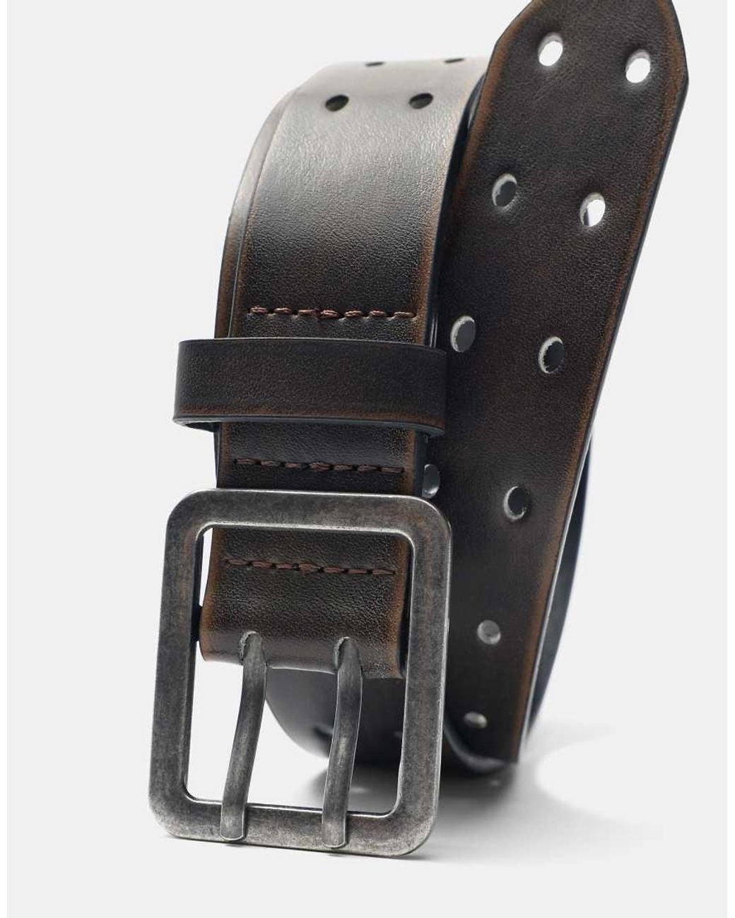 Pull&Bear Brown Leather Effect Belt for men